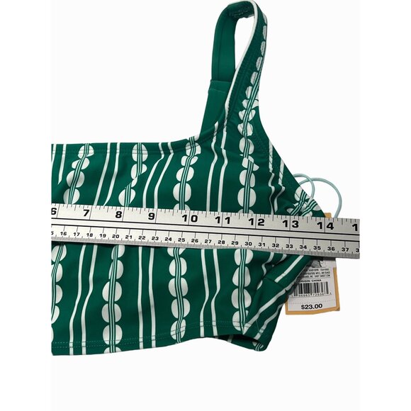 Kona Sol - Women's Global Print Longline Bikini Top - Green - Small - Picture 4 of 11